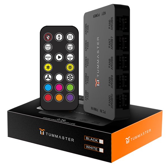 Hub de ventilador TUMMASTER ARGB de 10 puertos y 4 pines con control remoto RF