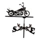 thumbnail image 1 of Adorno De Jardín De Veleta De Motocicleta De Metal Inoxidable Negro, 1 of 5