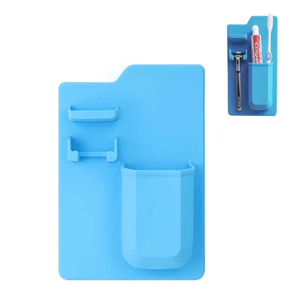 Portacepillos y maquinilla de afeitar: con tecnología de agarre de silicona, extraíble y reutilizable