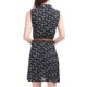 thumbnail image 2 of Vestido de primavera sin mangas con media tapeta y cinturón a la rodilla con estampado floral para mujeres de INSPIRE CHIC M Azul oscuro-gato, 2 of 8