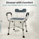 thumbnail image 3 of Silla de ducha PELEGON Heavy Duty con reposabrazos y respaldo acolchados, 204 kg, 3 of 9