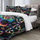 thumbnail image 2 of Moon Wolf Bedding Green Watercolor Forest Wolf Landscape Duvet Cover Sets 3 Pieces Wild Animal Bedding Set, 2 of 5