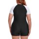 thumbnail image 3 of Agnes Orinda Traje de Baño de Una Pieza para Mujer de Talla Grande con Cremallera Frontal y Manga Corta, 3 of 7