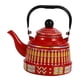 thumbnail image 1 of Tetera Esmaltada De 2,5 L Sin Silbidos Con Asa Para El Hogar, Restaurante, Hotel, Rojo, 1 of 5