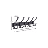 Genérico - Ganchos Perchero Doble Colgador Para Pared Cocina 2 Piezas Negro