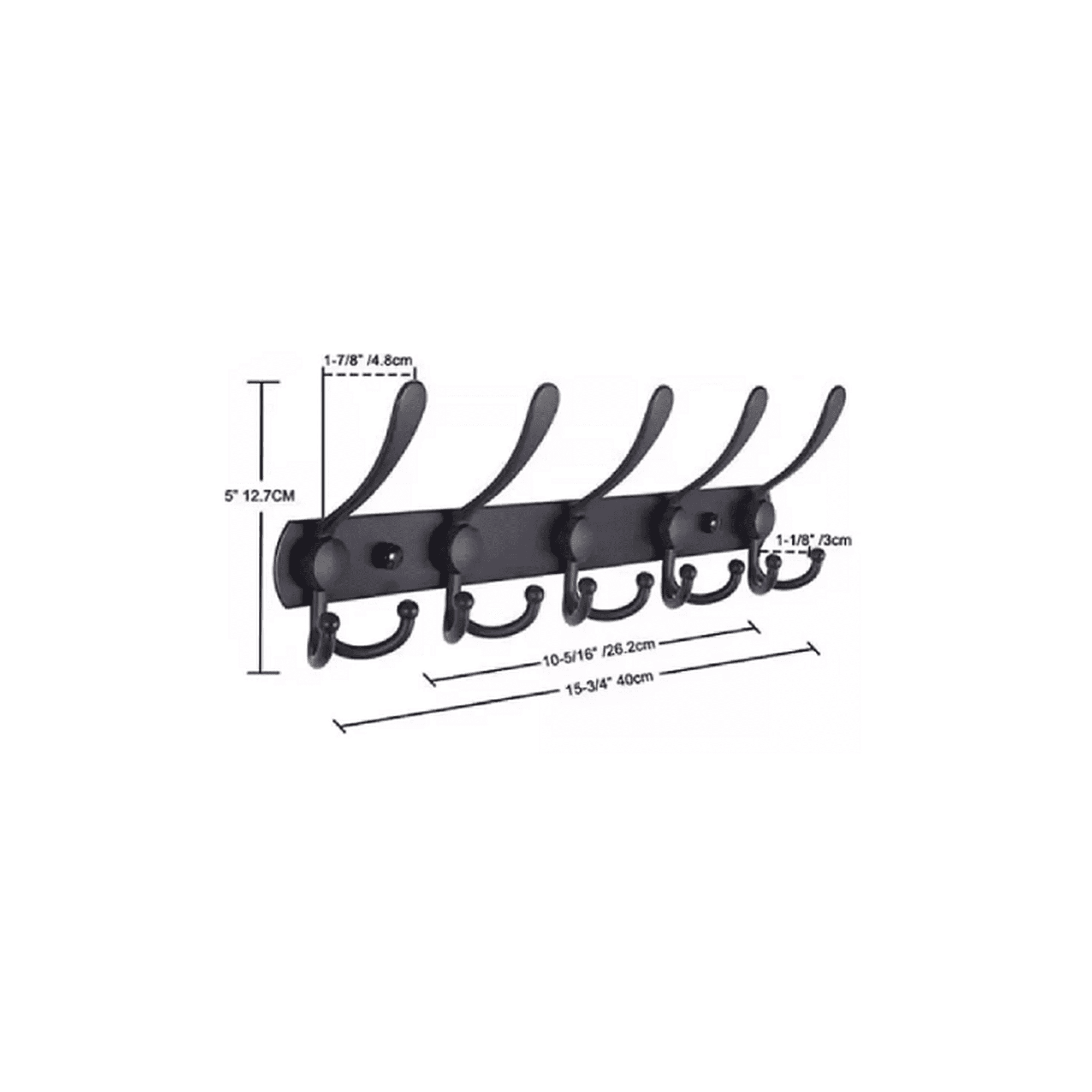 Genérico - Ganchos Perchero Doble Colgador Para Pared Cocina 2 Piezas Negro