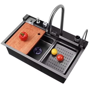 Mundo Online - Lavaplatos Cascada Empotrado Acero Inoxidable