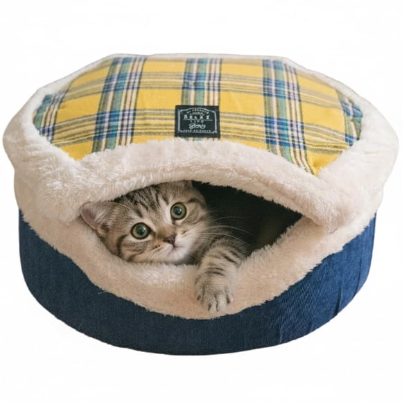 Cama para gatos Cave Urnat cerrada, autocalentable con tapa desmontable