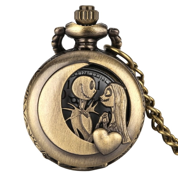 Vintage Bronze Small Size Little Romantic Quartz Steampunk Pocket Watch FOB Chain Cosplay Souvenir Gifts For Women