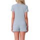 thumbnail image 3 of INSPIRE CHIC Conjuntos de Pijama para Mujer, Camiseta de Manga Corta con Cuello Redondo y Shorts con Volantes, Conjunto de 2 Piezas para Estar en Casa con Bolsillo, Talla S, Azul, 3 of 6