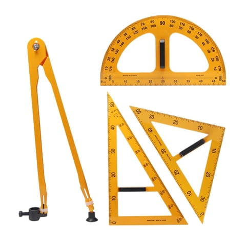Magideal - Regla De Geometría Matemática Digital Grande, Medición De Ángulo Con , Regla De Medición, Herramienta Para Pizarra Blanca, Profesores, Oficina, , 4 Piezas