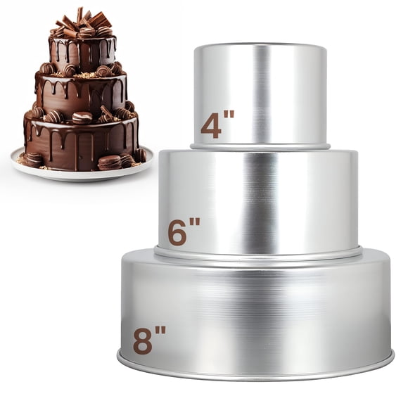 Moldes para tartas Aunt Shannon's Kitchen, altos y redondos, 10 cm, 15 cm, 20 cm