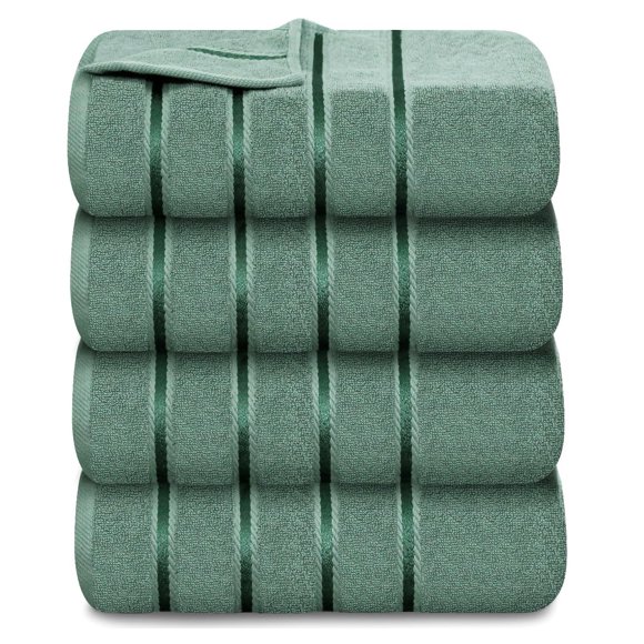 Juego de 4 toallas YRALY 69 × 137 cm algodón verde salvia