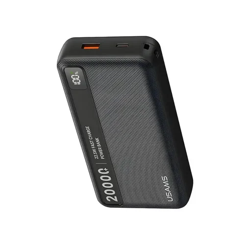 Power Bank Bateria Externa Cargador Portatil Para Celular Para Iphone Samsung Xiaomi 20000 Mah 22.5w Rapida Usams Cd265 Negro