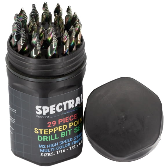 Juego de brocas SPECTRAL de 29 piezas 1/16"-1/2" acero M2