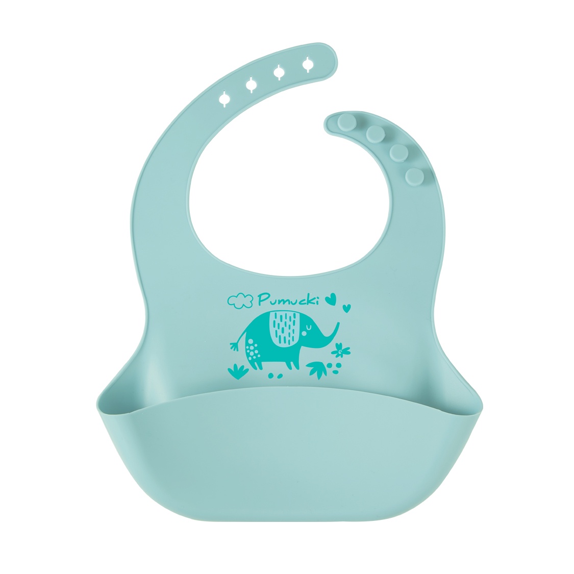 Pumucki - Babero De Silicona, Color Verde