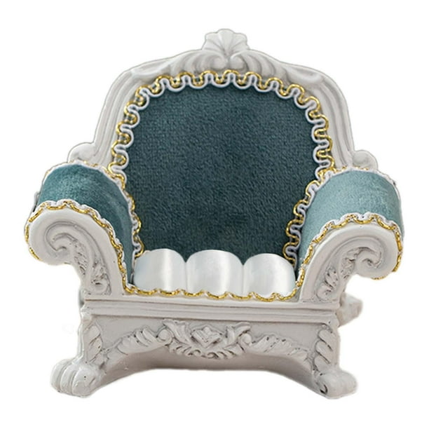 Sofá De Casa De Muñecas En Miniatura 1/12 Para Escena De Muñeca Ob11, Pequeño Estuche De Almacenamiento De Joyería, Azul Oscuro