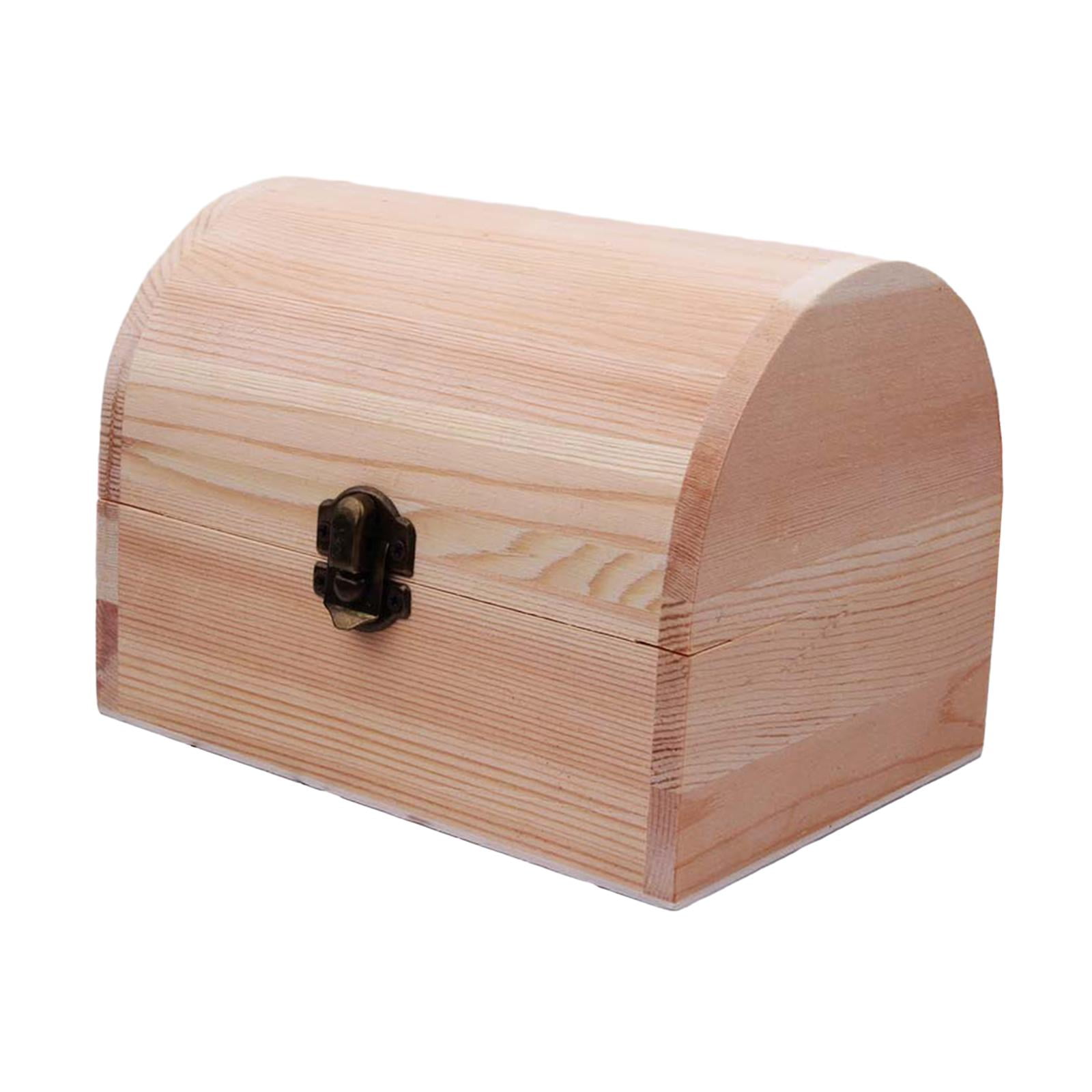 Ioensy - Caja De Madera Sin Terminar, Caja Del Tesoro Lisa Para Coleccionables, Collar, Recuerdo De Fiesta, 16cm X 12cm X 11,5 Cm