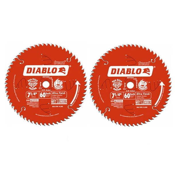 Hoja de sierra circular Bubbacare D0760A de 7.25" y 60 dientes, paquete de 2