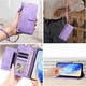 thumbnail image 4 of Funda Billetera Cremallera para Motorola MOTO G75 con Porta Tarjetas, Soporte y Correa Morado, 4 of 5