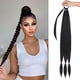 thumbnail image 1 of Extensión de cola de caballo larga trenzada DIY, con lazo elástico, recta, elegante, para envolver el cabello trenzado, extensiones de cola de caballo Rui Yok de 34 pulgadas, pieza de cabello sintétic, 1 of 7