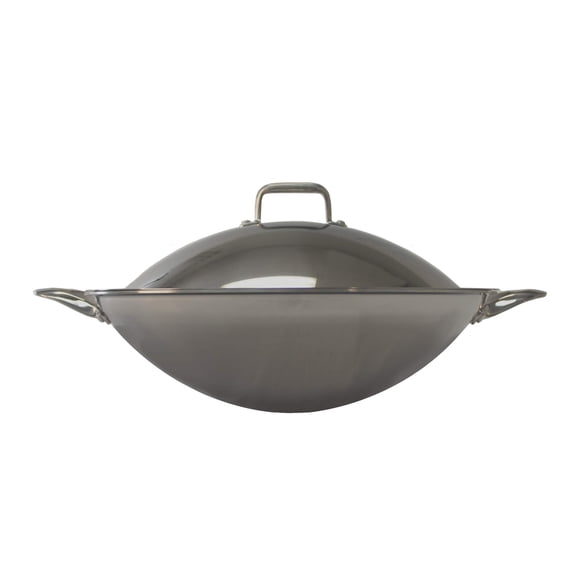Wok SPT SL-PA400AA, acero inoxidable, 42 cm, con tapa, lista para inducción