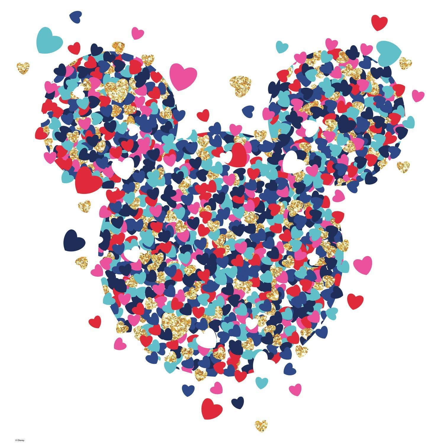 Adhesivos De Pared Con Purpurina En Forma De Corazón De Minnie Mouse De Disney