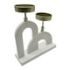 thumbnail image 3 of Candelabro Porta Vela Doble De Madera Blanco Con Dorado, 3 of 7