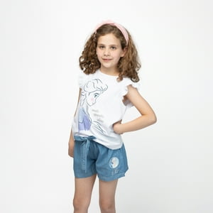 Polera Niña Smile Shine Frozen Blanco Disney