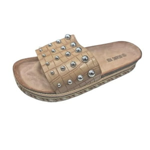 Vinnys Outlet - Sandalia Mujer Beige Verano