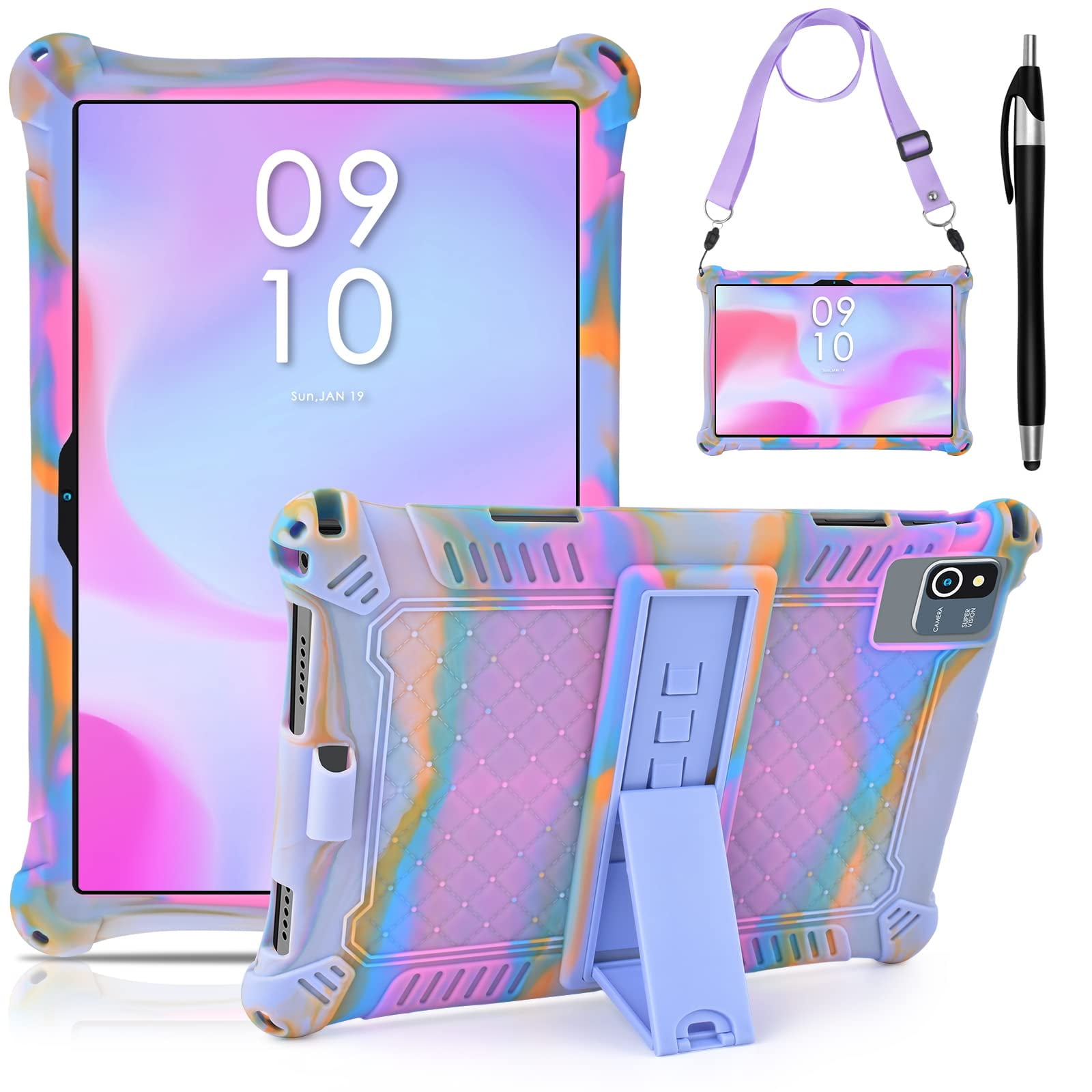 Funda Para Tablet Detuosi Okaysea De 10.1 Pulgadas Con Lápiz Capacitivo Y Correa