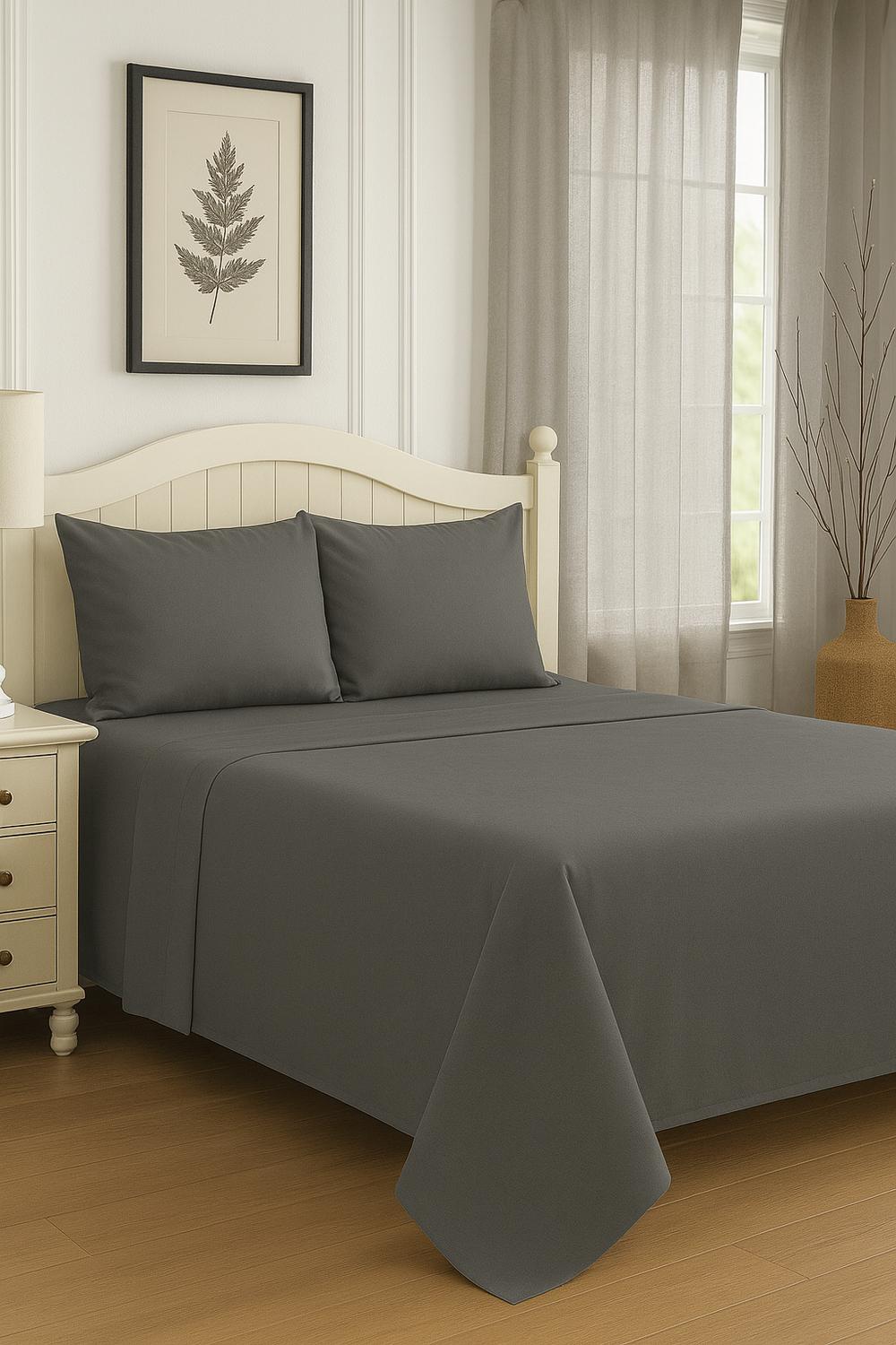 Clems - Juego De Sabanas King Gris Oscuro King