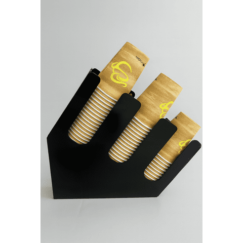 Alzate Acrilicos - Organizador Portavasos De Acrílico Negro – 3 Compartimientos