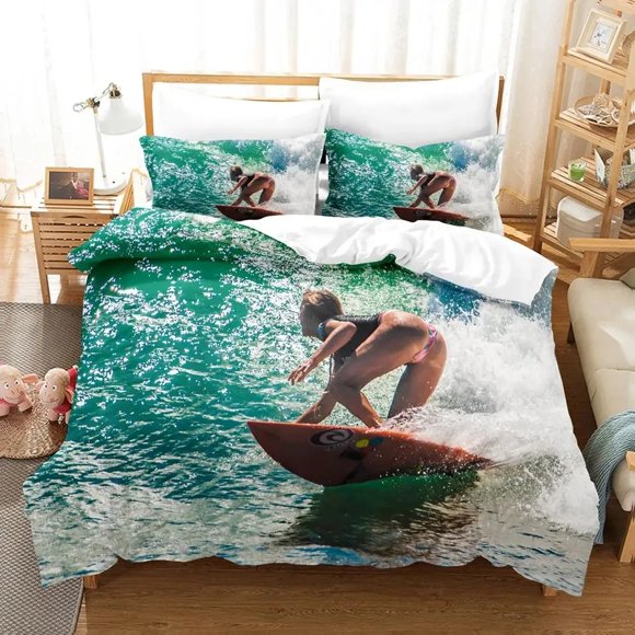 3D surf On The Sea Bedding Sets Duvet Cover Set With Pillowcase Twin Full Queen King Bedclothes Duvet CoverBed Sheets
