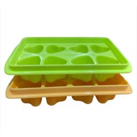 Genérico - Moldes Plástico Corazón 8 Cubos Hielo Naranja Verde