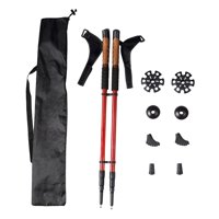 Ioensy - 2 Bastones Telescópicos Para Trekking De Montaña, Para Mochileros, Excursionistas Y Caminatas, Color Rojo