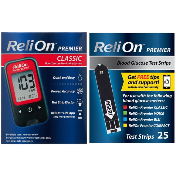 Medidor de glucosa ReliOn Classic, 1 pack, rojo