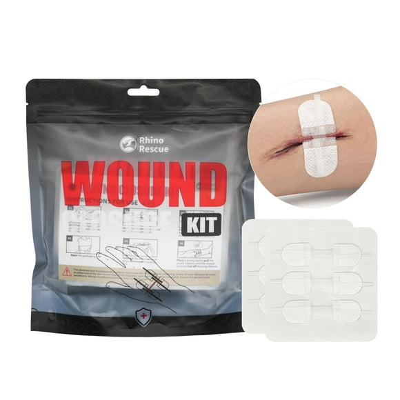 Kit de cierre de heridas RHINO RESCUE, 6 unidades con apósitos y tiras