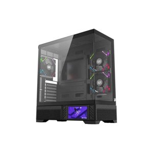 Gabinete Gamer Xyz Aurorax 100 Pro, Panel Panorámico, Pantalla 5.5"", Incluye 3 Fans, Negro
