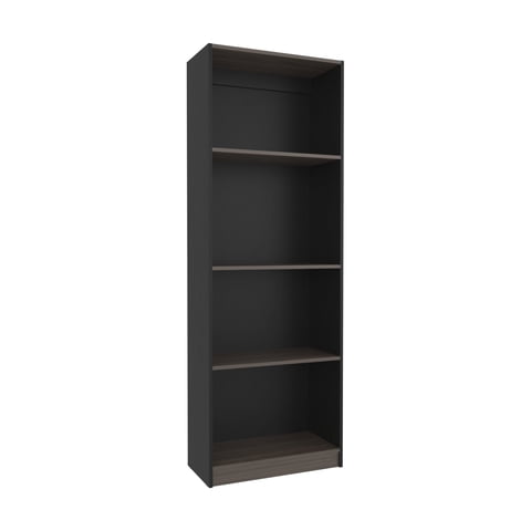 Fm Furniture - Estante Organizador 3 Niveles Negro Y Café 180,6X62,8X29,9 Cm