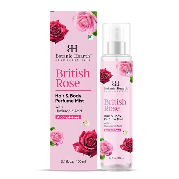 Bruma corporal Botanic Hearth con rosas británicas para cabello y cuerpo, 100 ml
