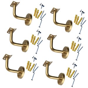 Bothyi - 6 Piezas De Soporte De Barandilla De Acero Inoxidable Para Escaleras De Pasillo, Soportes De Pasamanos De 6 Cm X 8 Cm, Curva Fija