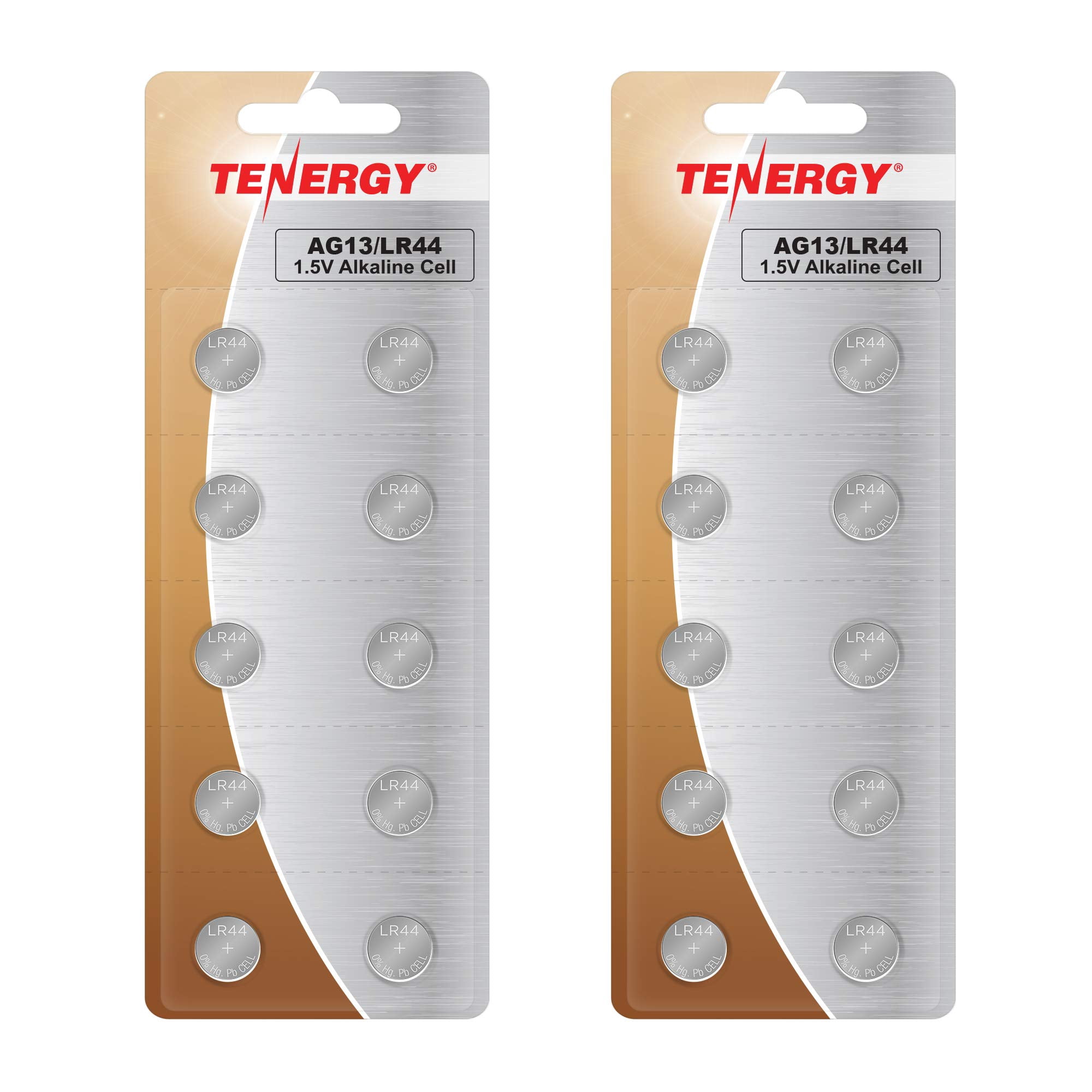 Batería Tenergy Lr44 1.5v, Paquete De 20 Unidades Para Relojes Y Aparatos Electrónicos
