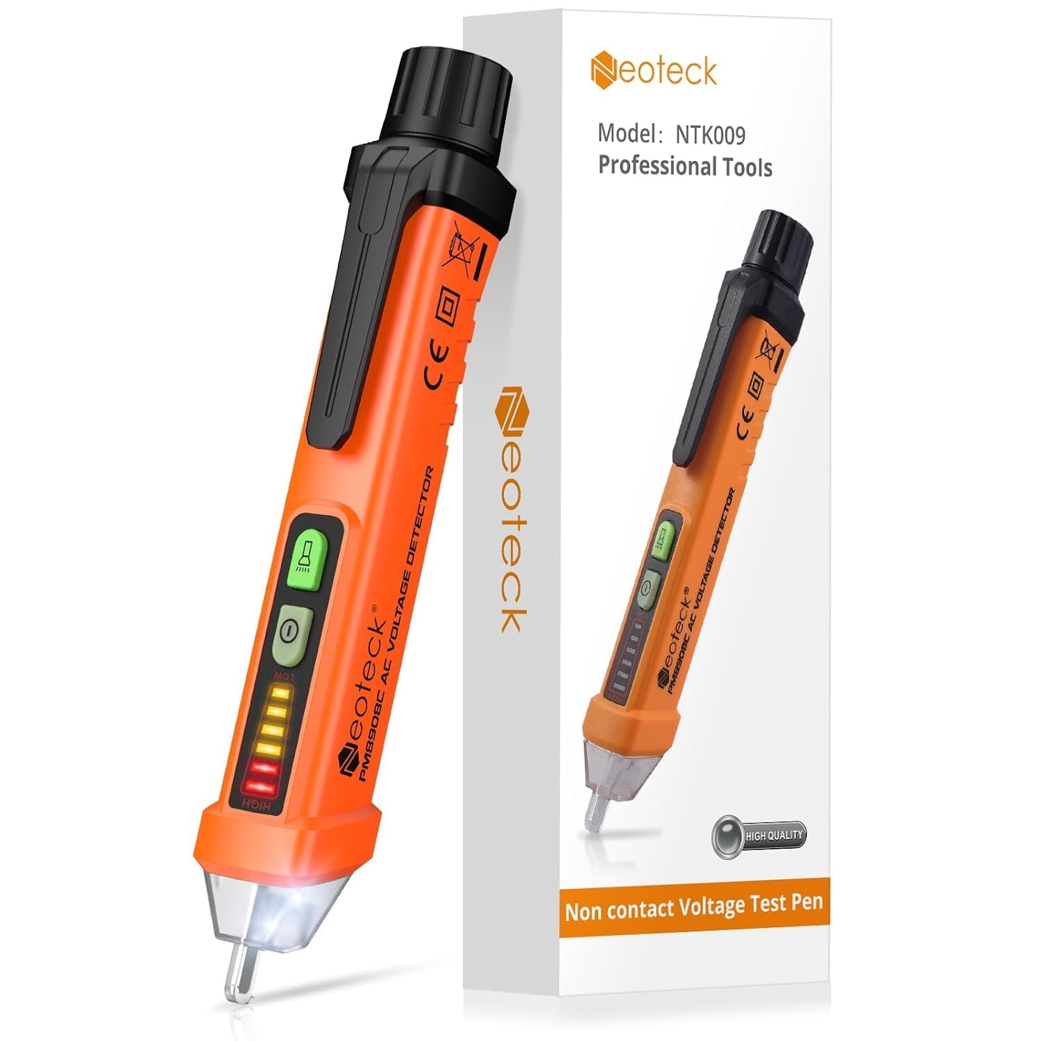 Probador De Voltaje Neoteck Ntk009 Ac 12-1000v Con Led