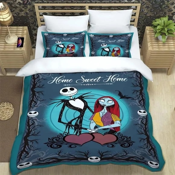 The Frights of Christmas Night 3D Printed Comforter Set Halloween Bedding Sets, Cartoon Comic Comforter Sets Gifts for Ki Bed Sheets