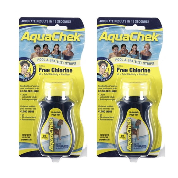 Tiras reactivas AquaChek 511244-02 amarillas 4 en 1 sin cloro (paquete de 2)