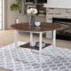 thumbnail image 2 of 45.7" Round Dining Table with Storage Shelf, Modern Farmhouse Style, 30" Height, Rustic Dark Wood Top, 2 of 3