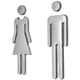 thumbnail image 1 of 2 pares de letreros de baño extraíbles para puerta, autoadhesivos, acrílicos, para baño, para hombres y mujeres, para casa, centro comercial, tienda, oficina, edificio, plateado, 4 unidades, 12 x 4, 1 of 6