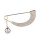 thumbnail image 3 of Crystal Pearl Cardigan Suéter Con Clip Broche Bufanda Abrigo Vestido Dorado, 3 of 5