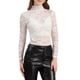 thumbnail image 1 of INSPIRE CHIC Blusa de Encaje Floral Transparente de Manga Larga con Cuello Alto para Mujer M Blanco, 1 of 7